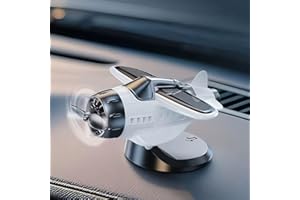 IFSLQNX Car Dashboard Drifting Rotating Airplane Ornament, Drifting Solar Rotating Airplane Ornaments for Car Interior Dashboard Accessories (White)