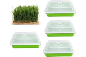 Homend 4 Sets Seed Sprouter Tray with Lid, Seed Germination Tray, Nursery Tray for Seedling Planting,Great for Garden Home Office