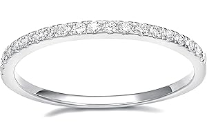 EAMTI 2mm Wedding Band Cubic Zirconia Half Eternity Stackable Brass Engagement Ring Size 3-13