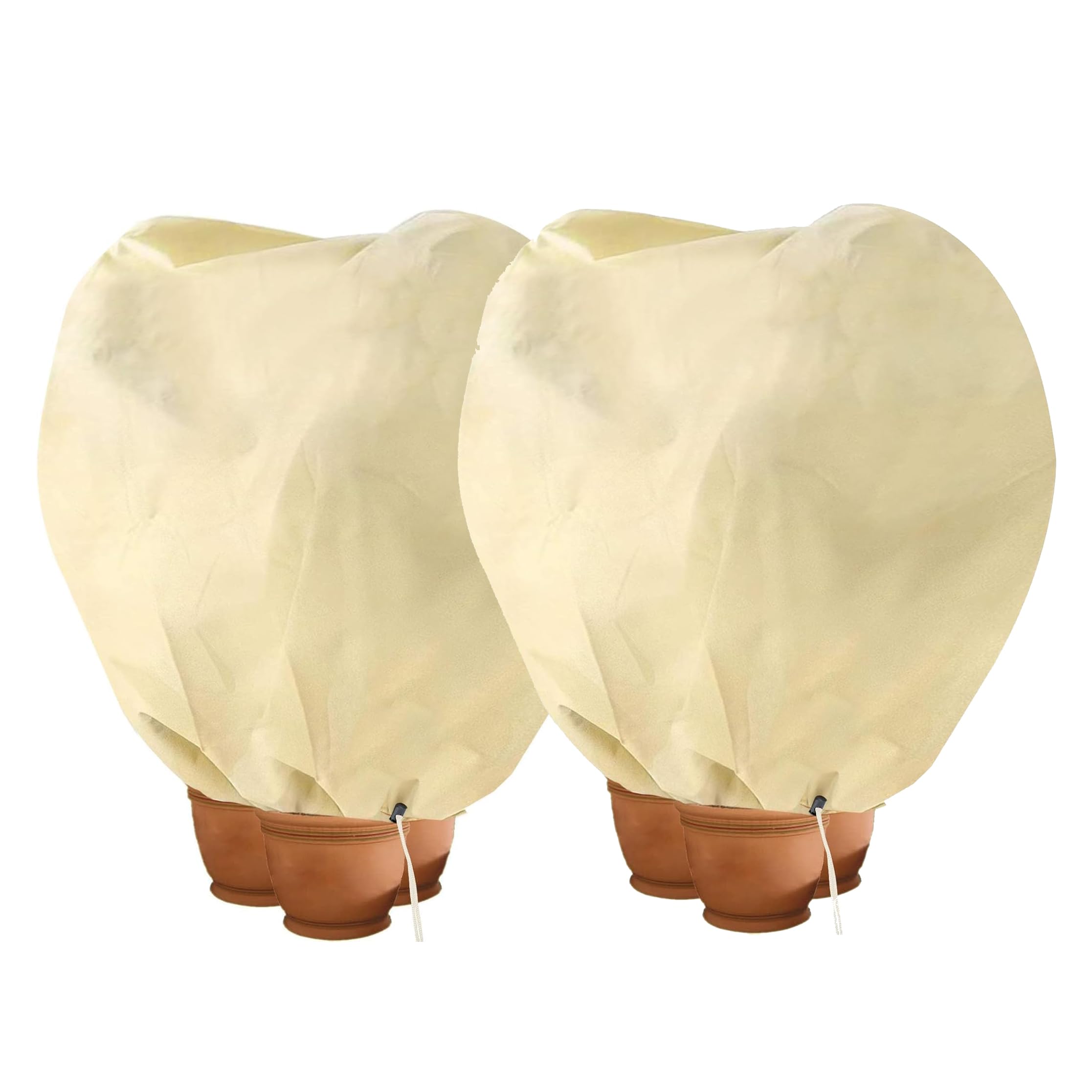 Hydrogarden Winter Plant Fleece Frost Protection Plant Protection Cover Plant Warming Jackets Blanket,Large (120x180CM) -Beige- 2 Pack