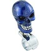Temzzer Steering Wheel Spinner Skull Funny Power Handle Suicide Knob for Most Manual Automatic Transmission Tractors (Blue)