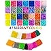 22,000+ Rainbow Rubber Bands Refill Kit, Over 20,000 Loom Bands in 41 Colors, 1000 S-Clips, 6 Y Looms, 280 Beads, 52 ABC Beads, 50 Charms, Backpack Hooks, Crochet Hooks and ABC Stickers by INSCRAFT