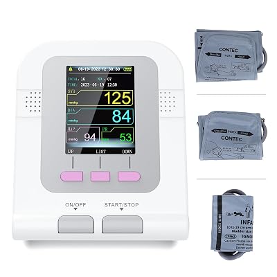 CONTEC Fully Automatic Blood Pressure Monitor Upper Arm Cuff 3 Mode 3 Cuffs Electronic Sphygmomanometer 300 Sets Memory