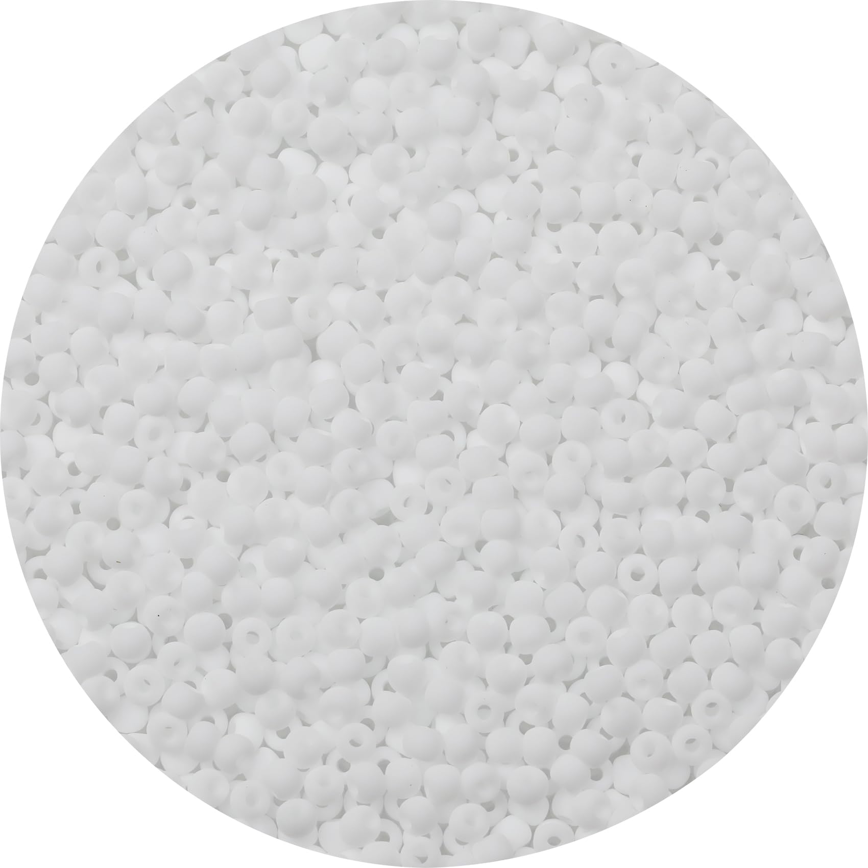 Bala&Fillic Size 2mm Frosted White Color Seed Beads 9000+pcs/100 Grams, 12/0 Round Glass Craft Beads for Making Jewelry Earring Bracelets Necklace
