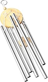 nuoshen Wind Chime Garden Wind Chimes Outdoor Indoor 65cm Silver view 5