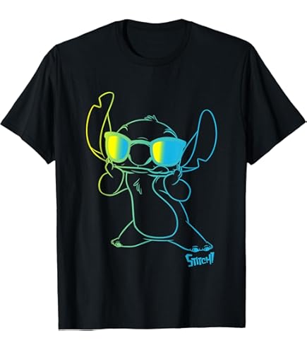 Amazon.com: Disney Lilo and Stitch Neon Ice Cream Chill Drip T