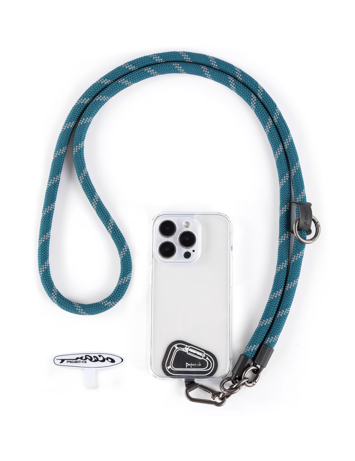 project-cb Cell Phone Lanyard ×1, Tether Tab ×2, Universal Adjustable Phone Strap, Crossbody, Neck Phone Lanyard, Rope Strap (Slate Blue)