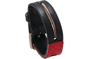 Edgda Punk Rock Retro Adjustable Belt Buckle Wristband Split Design Pu Leather Cuff Bracelet