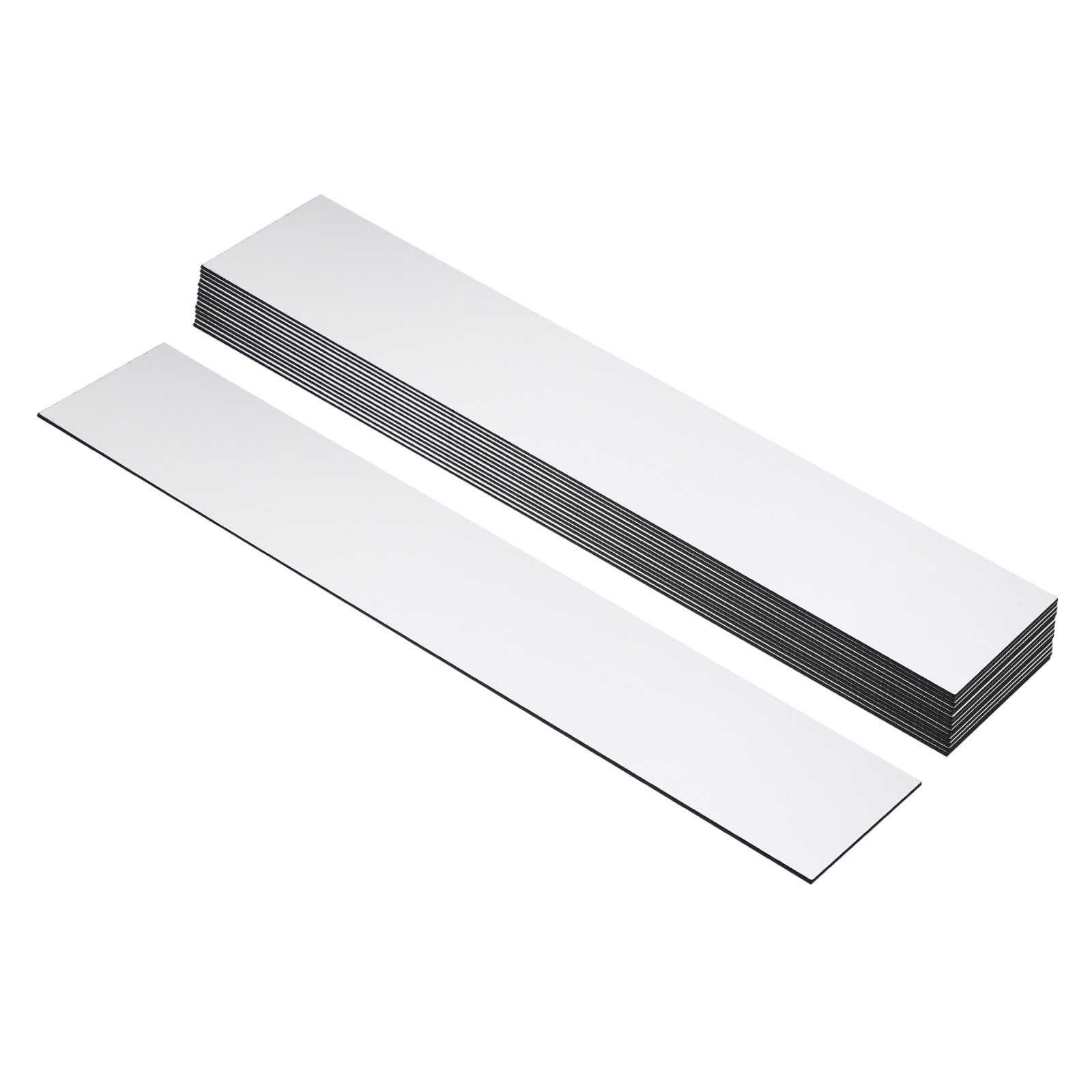 PATIKIL 10x2inch Blank Name Plates, 15Pcs Custom Engraved Name Plate Rectangle Laser Engraving Blanks for Personalized Office Desk DIY Painting Supplies, Brushed Silver, Black