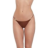 Steve Madden Womens Strap Side Bikini Bottom with Gold Beads