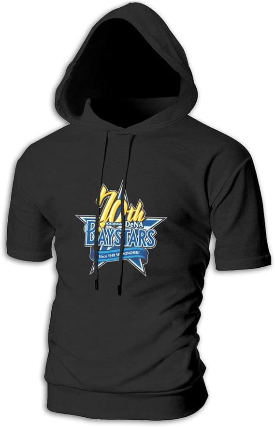 Amazon Co Jp 横浜ベイスターズ 半袖パーカー メンズ Tシャツ フード付き ゆったり 服 メンズ ファッションカジュアル 春夏秋 ブラック Pingpai 服 ファッション小物