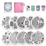 Biutee 10 Nail Plates +1 Stamper + 1 Scraper Nail Art Image Stamp Stamping Plates Manicure Template Nail Art Tools