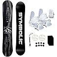 Symbolic Knotty 2025 Snowboard + White Bindings Leash, Stomp Pad Package 140 145 150 155 157 160 163 167