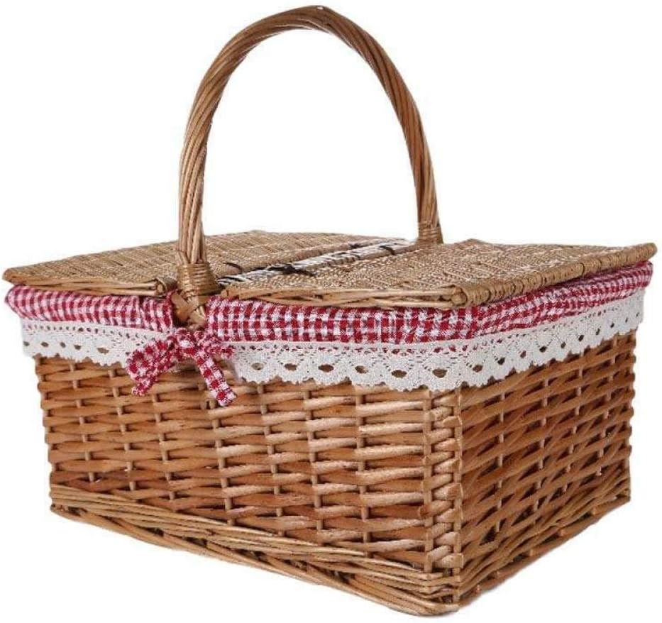 YAOGUANG Cesta De Picnic Cesta De Picnic Juguete Cestas De Bambú Y Azul