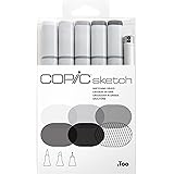 Copic Sketch Markers 5/Pkg W/Multiliner Pen, Sketching Grays