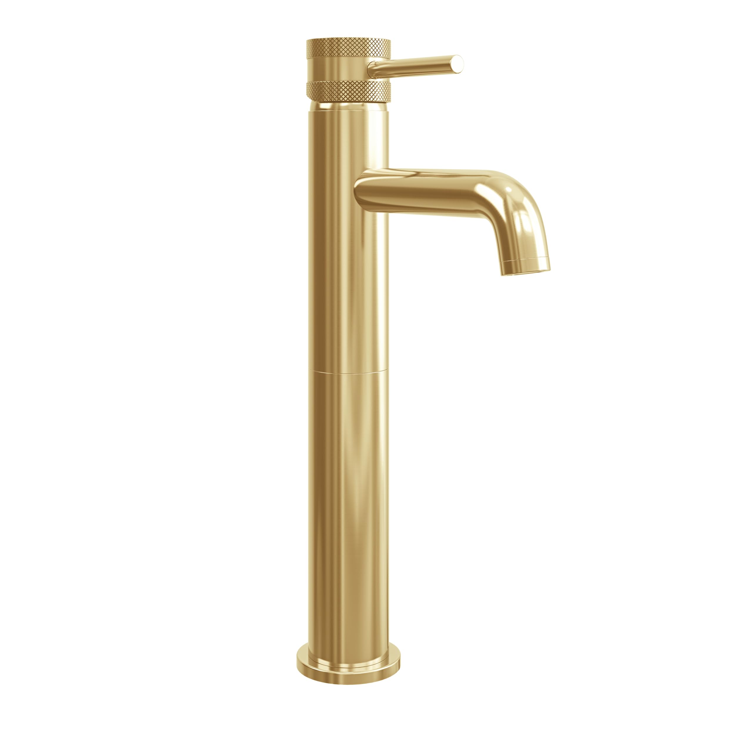Apres Brushed Brass Tall Basin Mixer | Bathroom Sink Tap with Brushed Brass Finish