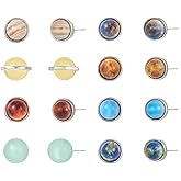 GRDSAW Planet Stud Earrings for Women Universe Galaxy Solar System Space Jewelry Eight Planets Guardian Star Saturn Gifts