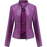DEAR MODEL Faux Leather Jacket Women Bomber Jacket Women's Belted Motorcycle Jacket