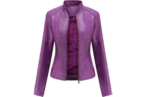 DEAR MODEL Faux Leather Jacket Women Bomber Jacket Women's Belted Motorcycle Jacket
