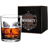 Faailok Old Fashioned Whiskey Glasses, Stemless Wine Glasses with Gift Box, 10Oz Rocks Glass for Scotch Cocktail Bourbon Vodka Liquor, Unique Gifts for Dad, Husband, Father's Day, Anniversary