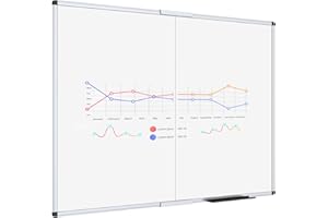 VIZ-PRO Dry Erase White Board/Magnetic Foldable Whiteboard, 48 X 36 Inches, Silver Aluminium Frame