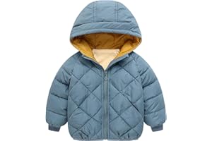 Cozomiz Boys Girls' Winter Coat Light Puffer Jacket Hooded Warm Down Coat Outwear Water-Resistant Packable Puffer Jacket Coat