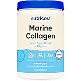 Nutricost Marine Collagen Powder Sustainably Sourced Fish (8 oz) - 23 Servings, 9 G Protein Per Serving, Non-GMO, GMP Compliant