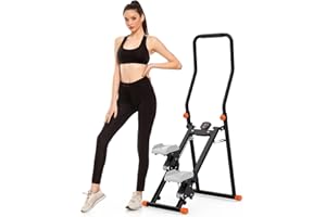 DUDUSHIMAN Stair Stepper for Home Gym - Foldable Vertical Climber Machine for Full-Body Workout, Cardio Exercise Machine with LCD Monitor, Adjustable Handlebar&Non-Slip Pedals -for Women&Men