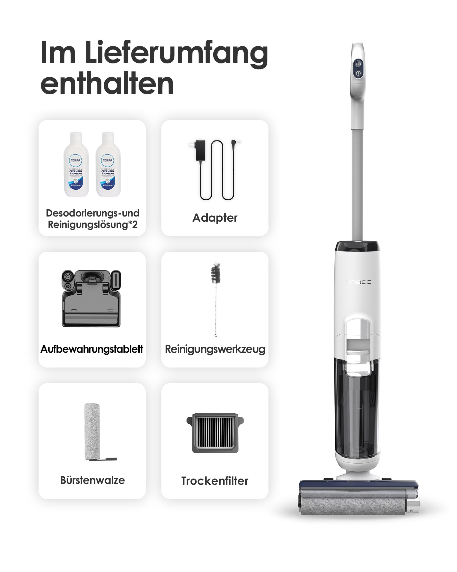 Tineco iFLOOR 5 Breeze Complete Nass Trockensauger, EIN-Schritt-Reinigung für Hartböden, Kantenreinigung <0.5cm, Dreifache Batterielebensdauer, Selbstreinigung, Leichtes Kabelloses Saugwischer, Blau 9