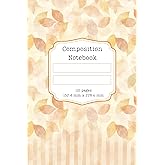 Composition Notebook: Autumn leaves: 110 pages 6" x 9" size lined journal for Adults, teens, students.