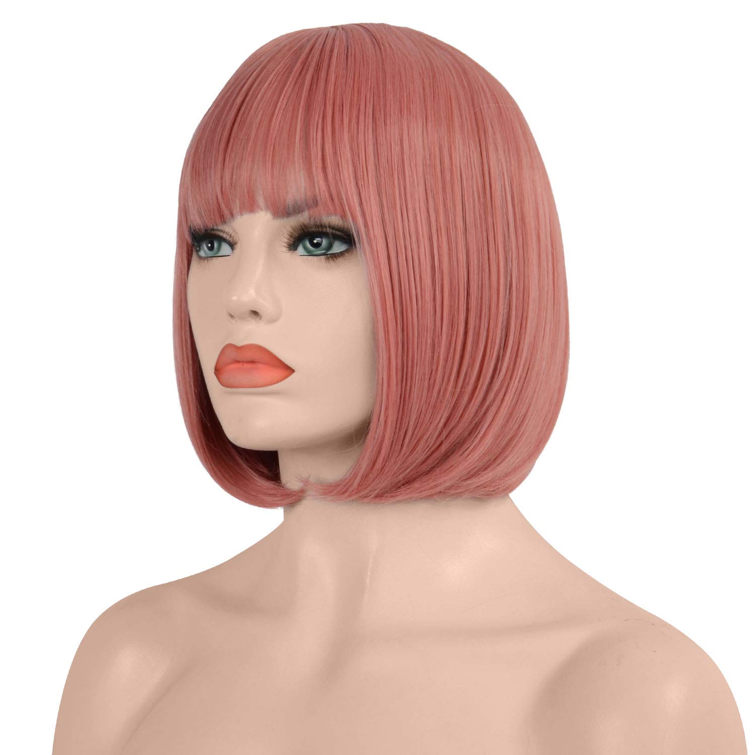 Pink bob cut wig Clearance
