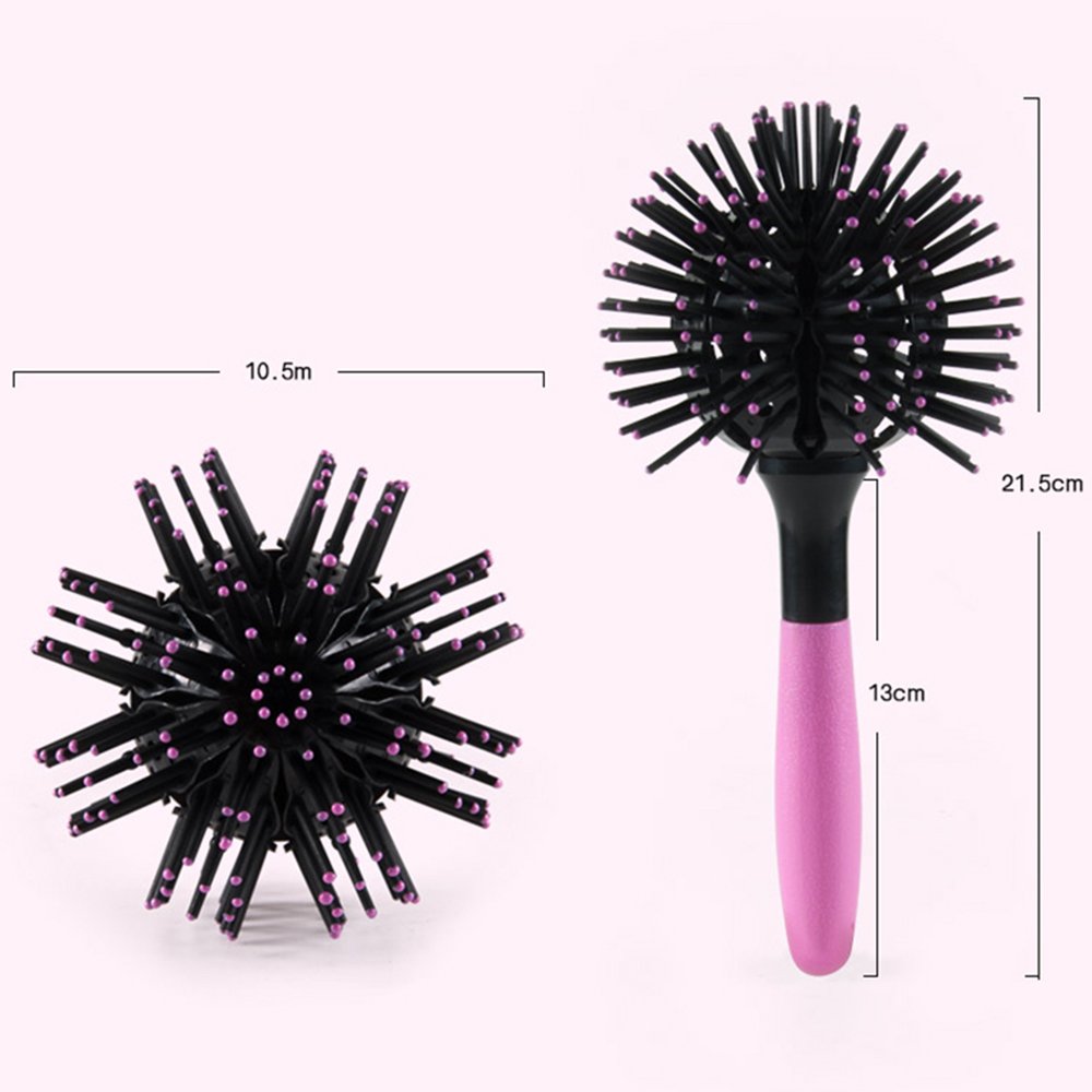 Carejoy Brosse à cheveux 360° 3D Bomb Curl résistante à la chaleur, pour ondulations, séchage, frange.