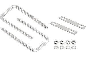 AOJE-LINK Aoje Link Square U Bolts 1 77inch 45mm Inner Width M8 Thread 304 Stainless Steel Silver with Plates Nuts Flat Washers for CarRVTrailer Bumper 2Pcs M8x45x120mm