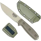 ESEE 4P-DT Desert Tan Fixed Blade Knife w/ OD Green Molded Polymer Sheath