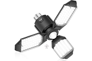 toberich Motion Sensor Garage Light, 8000LM LED Garage Lights Motion Activated, 3 Switch Modes, 6500K Indoor Motion Sensor Light Bulb for Garage, Stairway, Laundry Room, Basement (1 Pack)