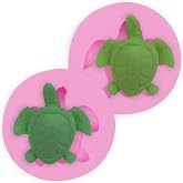 HengKe 2 Pcs Sea Turtle Mold Marine Life series Silicone Mold For Pan Muffin,Impression Mats Baroque Fondant,Pudding,Chocolate,Ice Cube,Cookie Pastry Pies,Cake Cup Cake Decoration,Polymer Clay