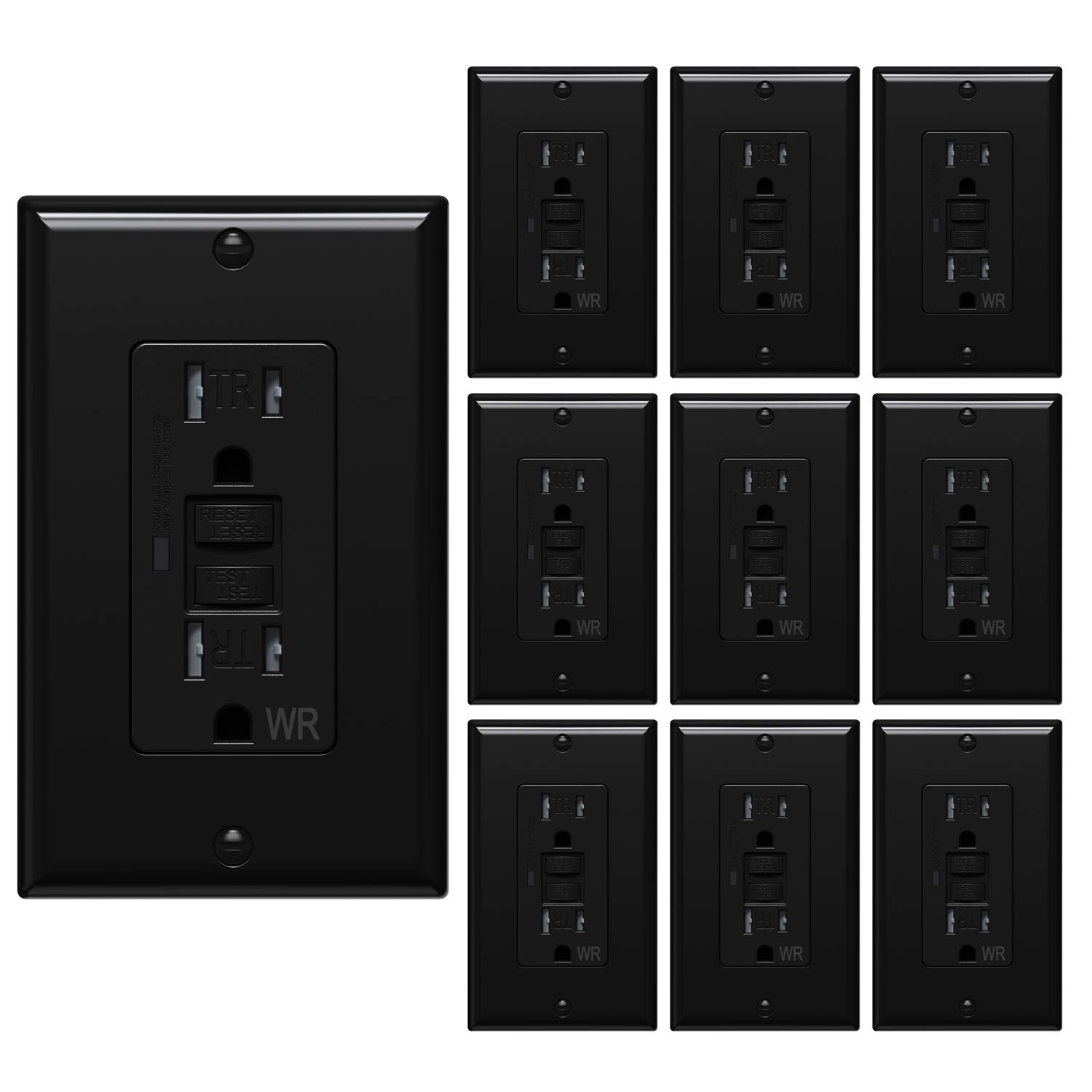 [10 Pack] WEBANG GFCI Outlets, Tamper-Resistant and Weather-Resistant, GFCI Receptacle with LED Indi