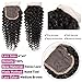 CYNOSURE Curly Human Hair Bundles with Closure 12A Brazilian Kinky Curly 3 Bundles with Closure 3 Bundles Natural Black Color 16 18 20+14inch Free Part Closure