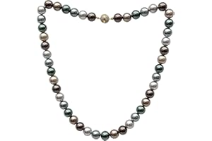Mythlty Pearl Strand Necklace for Women with Gold Plated Easy to Connect Clasp 10mm Wide 17.72 Inches Multi-Color Faux Costume Pearl Necklaces Fashion Chain Jewelry Gifts for Her