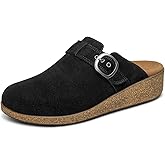 Orthofeet Women's Orthopedic Leather Casey Clogs for Plantar Fasciitis Relief