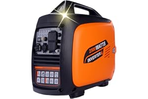 GASXCEL 2500W Portable Quiet Gas Inverter Generator for Camping, Home Backup, Emergency