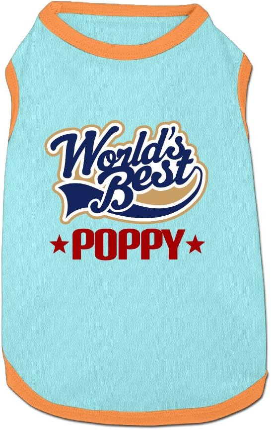 World Best Poppy Pet Dogs 100% Fleece Vest Apparel SkyBlue