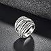 dnswez Crossover Rings for Women, Big Antique Gold Silver Rings Vintage Punk Chunky Silver Statement Rings 14K Gold Plated Ring Band Costume Jewelry Gifts for Women