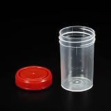 PATIKIL 60mL Sample Cups 5 Pack Clear Red Leak Proof Screw Cap Lab Home view 4