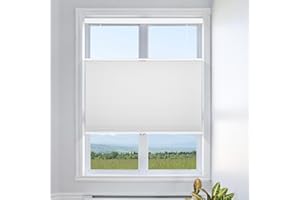 Grandekor Top Down Bottom Up Cellular Shades Cordless, 34" Wx72 H, Pull Down Honeycomb Blinds for Windows Room Darkening Blinds & Shades for Living Room Bedroom, Blackout, White
