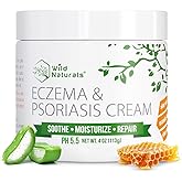 Wild Naturals Eczema & Psoriasis Cream for Dry, Itchy Skin – Eczema Relief for Adults & Kids – Moisturizing Psoriasis Cream with Manuka Honey