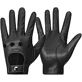 Meetoget⠀ Leather Driving Gloves For Mens Goatskin Unlined Touchscreen Texting Leather Gloves USM01
