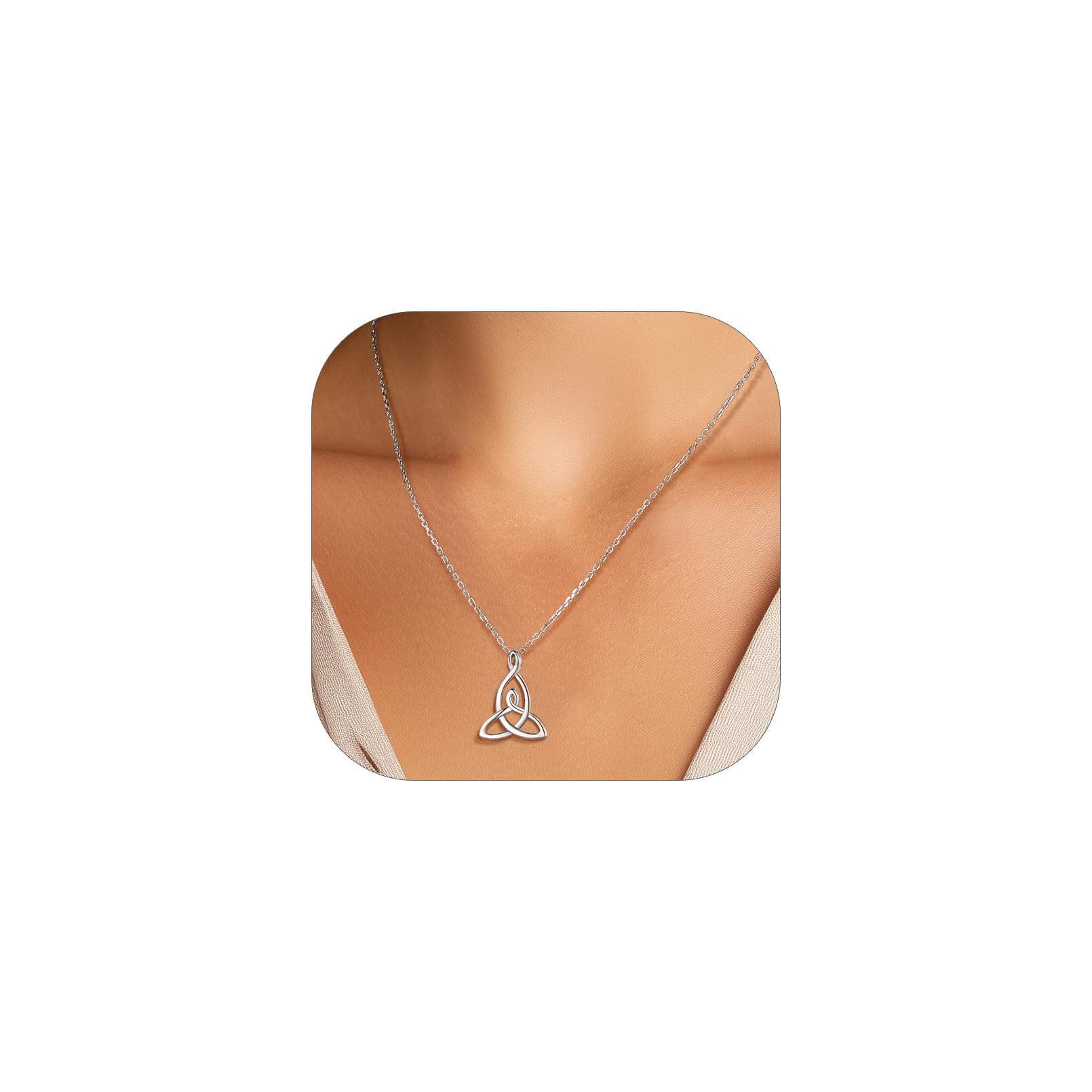 PROSILVER Sterling Silver Necklace for Women - Celtic Motherhood Knot Pendant with Adjustable Chain - Celtic Infinity Love Jewelry with Gift Box