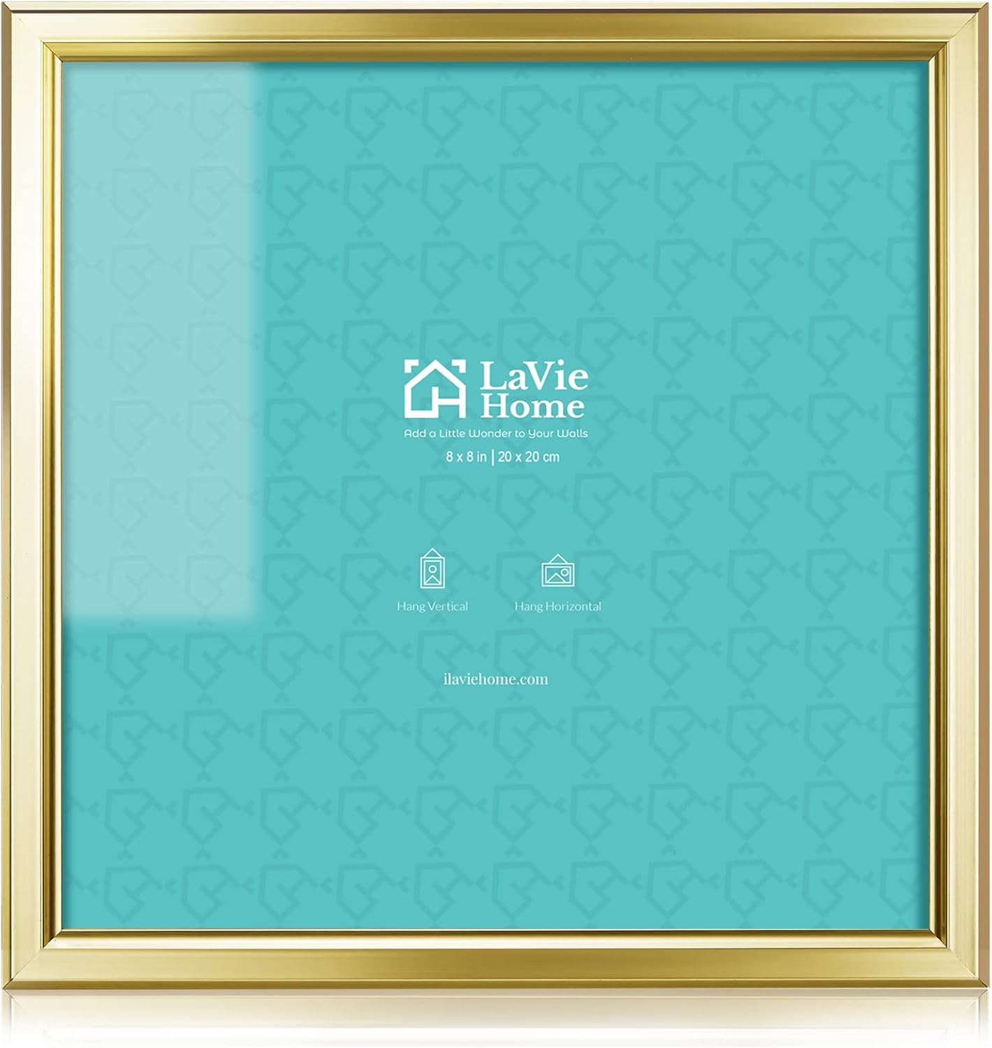 Photo Albums, Frames & Accessories - LaVie Home 8x8 Picture Frames (1 Pack, Gold) Simple Designed Photo Frame with High Definition Glass for Wall Mount & Table Top Display