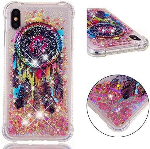 TOYYM Shockproof Case for iPhone Xs Max,Bling Liquid Glitter Case Air Cushion Drop Resistant Soft TPU Bumper Gel Protective Case Cover Compatible with iPhone Xs Max,Wind Chimes